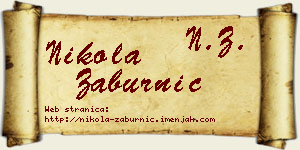 Nikola Zaburnić vizit kartica